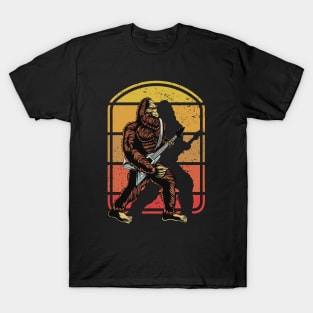 Retro Rock & Roll Guitarist Bigfoot T-Shirt